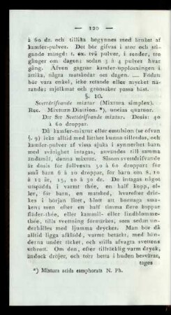 §. 10. Svettdrifvande mixtur (Mixtura simplex).