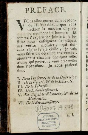 Preface. = Vorrede.
