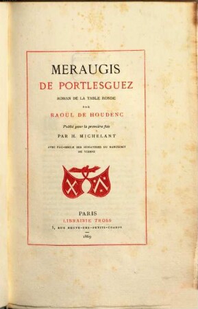 Meraugis de Portlesguez : roman de la table ronde