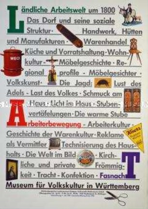 Plakat zu einer Ausstellung über ländliche Arbeitswelt um 1800