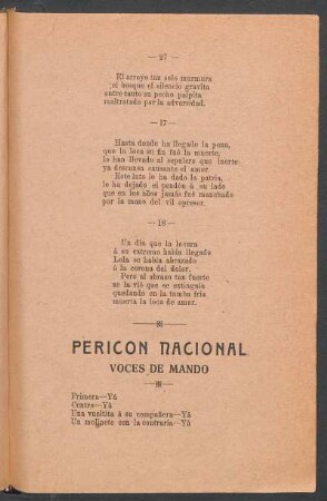Pericón nacional : Voces de mando