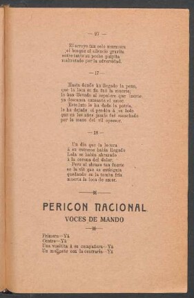 Pericón nacional : Voces de mando