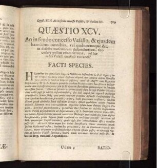 Quæstio XCV. An in feudo concesso vasallo, ..., vel haeredes vasalli omnino extranei?