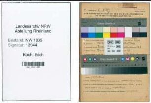 Entnazifizierung Erich Koch , geb. 05.06.1898 (Betriebsdirektor)