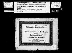 Ries, Ferdinand, Rondo pastoral (für Klavier), Op. 54, Hamburg und Itzehoe, Schuberth und Niemeyer.
