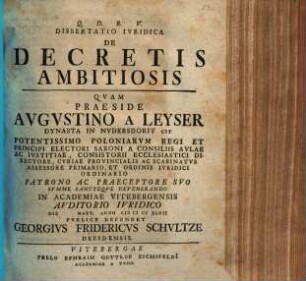 Diss. iur. de decretis ambitiosis