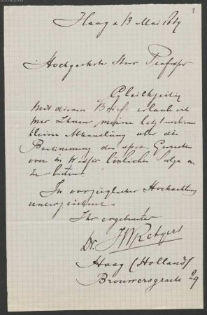 Paul von Groth (1843-1927), Nachlass: Briefe von J. W. Retgers an Paul von Groth - BSB Grothiana X. Retgers, J. W.