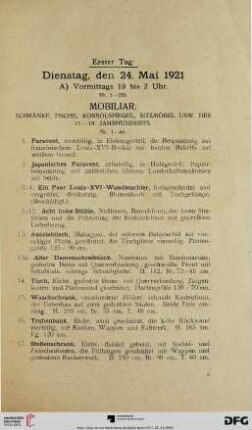 Mobiliar (Nr. 1-66)