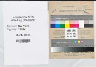 Entnazifizierung Horst Ulrich, geb. 23.01.1917 (Referent)