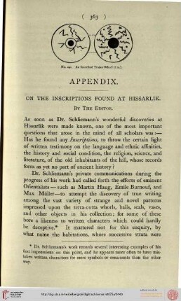 Appendix on the inscriptions