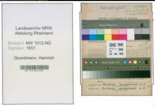 Entnazifizierung Heinrich Grundmann , geb. 28.01.1903 (Schlosser)