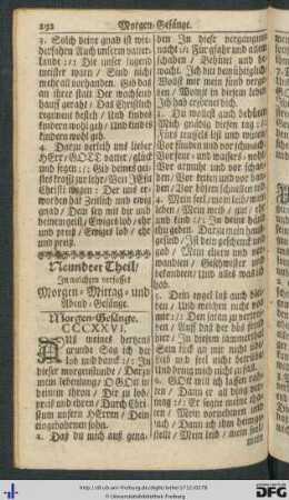 Neundter Theil, in welchem verfasset Morgen- Mittag- und Abend-Gesänge.