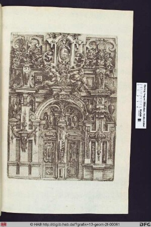 Zierportal mit zwei Satyrn.