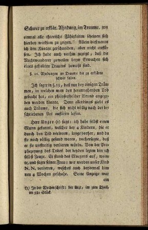 §. 21. Ahndungen im Traume die zu erklären schwer fallen.