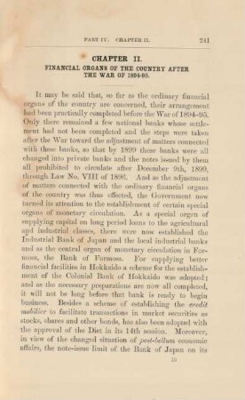 Chapter II. Financial organs of the country after the war of 1894 - 95
