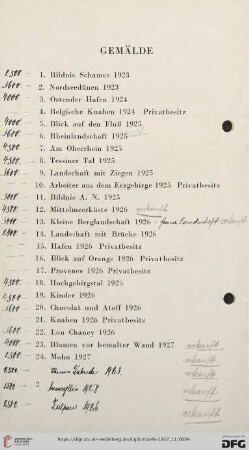Gemälde (Nr. 1-24)