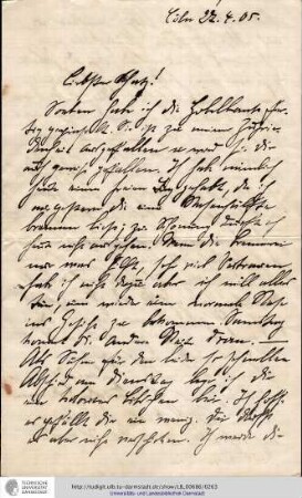 Brief vom 27.04.1905