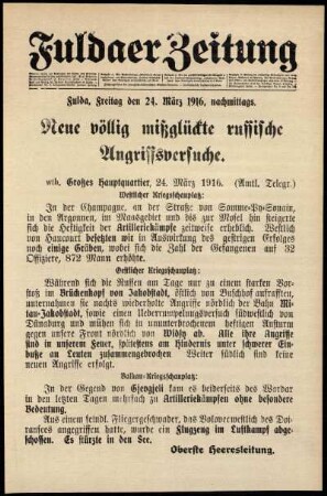 Ausgabe vom Freitag, den 24. März 1916.