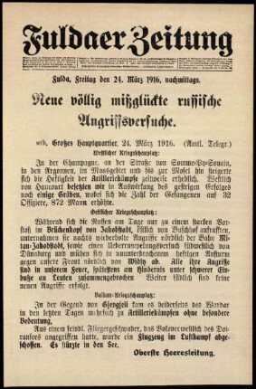 Ausgabe vom Freitag, den 24. März 1916.