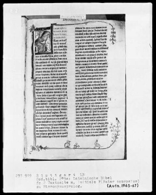 Lateinische Bibel, drei Bände — Initiale F (rater) Ambrosius, Folio 2recto