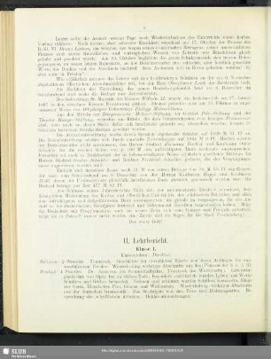 II. Lehrbericht