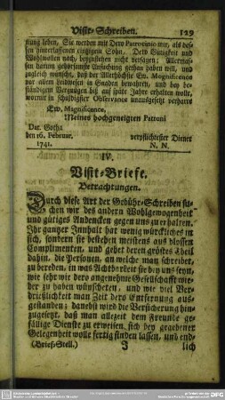 IV. Visit-Briefe