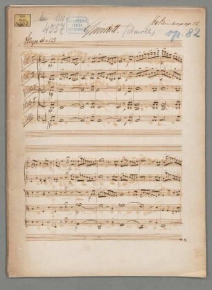 Quintett für 2 Violinen, 2 Violen und Violoncello, a-Moll, op. 82 - BSB Mus.ms. 4557-1