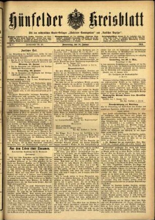 Ausgabe vom Donnerstag, den 16. Januar 1913.