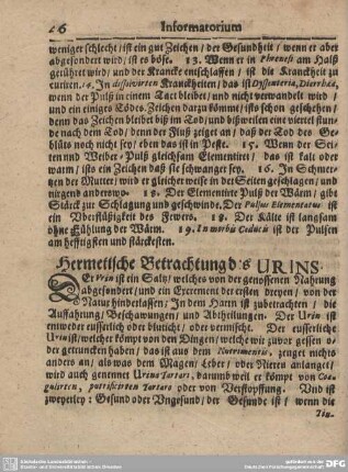 Hermetische Betrachtung des URINS.