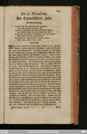 Die 30. Betrachtung. Am Himmelfahrts-Feste.
