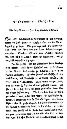 Siebzehnter Abschnitt: Ackerbau, Producte, Industrie, Handel, Schifffahrt.