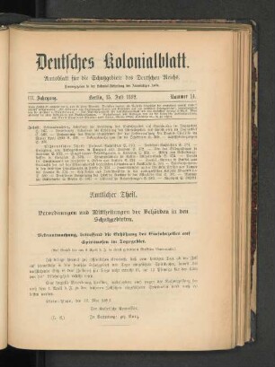 III. Jahrgang. Berlin, 15.Juli 1892. Nummer 14.
