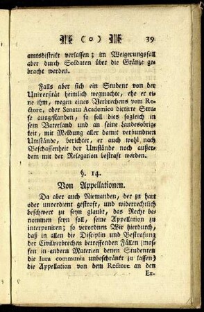 §. 14. Von Appellationen.