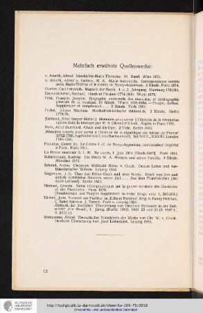 Mehrfach erwähnte Quellenwerke