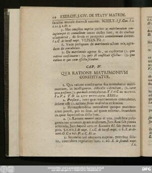 Cap. IV. Qua Ratione Matrimonium Constituatur.