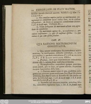 Cap. IV. Qua Ratione Matrimonium Constituatur.