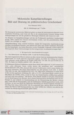 Mykenische Kampfdarstellungenn - Bild und Deutung im prähistorischen Griechenland