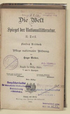 Teil 2 = 7. u. 8. Schulj, [Schülerbd.]: [Teil 2 = 7. u. 8. Schulj, [Schülerbd.]] : fünftes Lesebuch zur Pflege nationaler Bildung