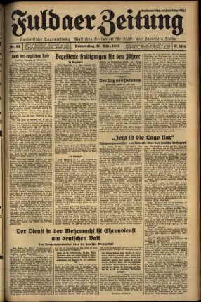 Erste Ausgabe vom Donnerstag, den 21. März 1935.