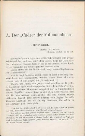 A. Der "Cadre" der Millionenheere.