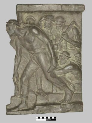 Bronzerelief "Remonte des Mineurs" (Ausfahrt der Bergleute)