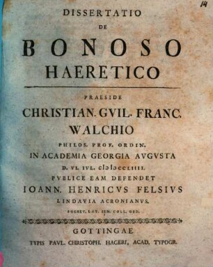 Dissertatio De Bonoso Haeretico