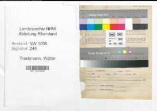 Entnazifizierung Walter Treckmann , geb. 15.09.1893 (Oberschichtmeister)