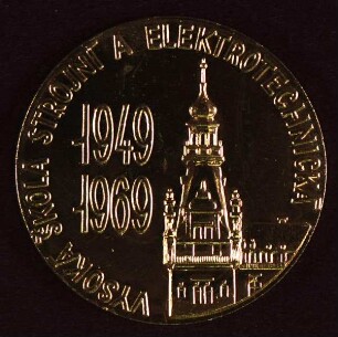 Vergoldete Medaille zum 20 jährigen Jubiläum der VSSE Pilsen 1969