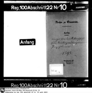 Dem Landtag von der Ritterschaft zu Osnabrück übergebene Propositionen