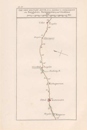 Pl. IV The new military route from Madras to Ootacamund via Bangalore, Seringapatam, and Goodaloor