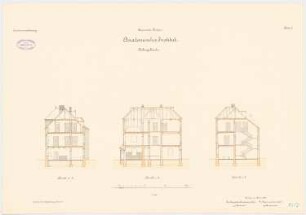 Universität Breslau Medizinische Institute an der Maxstraße: Nebengebäude: Schnitte 1:100