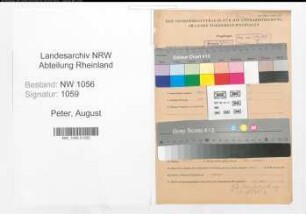 Entnazifizierung August Peter , geb. 06.03.1914 (Lehrer)