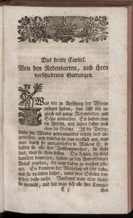 Das dritte Capitel. Von den Redensarten, und ihren verschiedenen Gattungen.