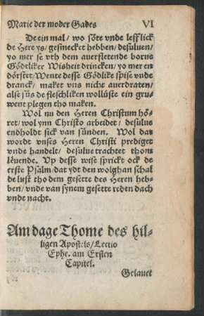 Am dage Thome des hilligen Apostels ...